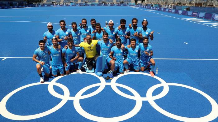 Indian Hockey team winning Bronze Medal